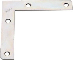 National Mfg. - 5" Long x 7/8" Wide Steel Corner Braces - Zinc Plated Finish - Top Tool & Supply