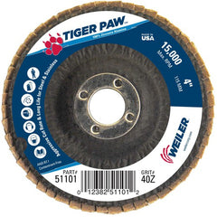 4″ Tiger Paw Abrasive Flap Disc, Flat, Phenolic Backing, 40Z, 5/8″ Arbor Hole - Top Tool & Supply