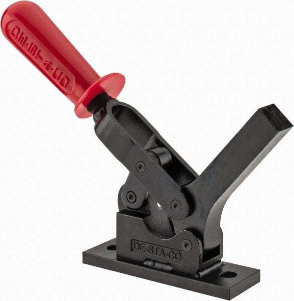 De-Sta-Co - 1,299 Lb Holding Capacity, Horizontal Handle, Manual Hold Down Toggle Clamp - 69° Handle Movement, 90° Bar Opening, Solid Bar, Flanged Base, Oxide Finish, Forged Alloy Steel - Top Tool & Supply