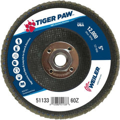 5″ Tiger Paw Abrasive Flap Disc, Flat, Phenolic Backing, 60Z, 5/8″-11 Arbor Hole - Top Tool & Supply