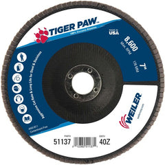 7″ Tiger Paw Abrasive Flap Disc, Flat, Phenolic Backing, 40Z, 7/8″ Arbor Hole - Top Tool & Supply