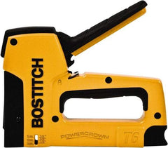 Stanley Bostitch - Manual Staple Gun - 1/4, 3/8, 1/2" Staples, 84 Lb Capacity, Yellow, Aluminum Die Cast - Top Tool & Supply