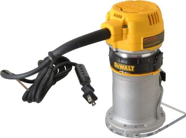 DeWALT - 16,000 to 27,000 RPM, 1.25 HP, 7 Amp, Fixed Base Electric Router - 115 Volts, 1/4 Inch Collet - Top Tool & Supply