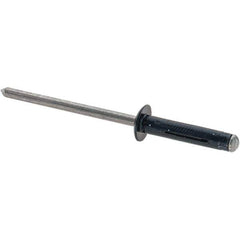 Made in USA - Large Flange Head Aluminum Peel Blind Rivet - Steel Mandrel, 0.039" to 3/8" Grip, 0.313" Head Diam, 0.156" Max Hole Diam, 0.717" Length Under Head, - Top Tool & Supply