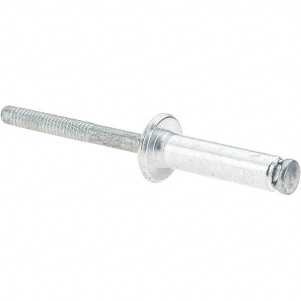 Made in USA - Dome Head Aluminum Peel Blind Rivet - Steel Mandrel, 33/64" to 19/32" Grip, 22.23mm Length Under Head, - Top Tool & Supply