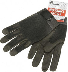 Ability One - Size XL Nylon/Spandura General Protection Work Gloves - For Mechanic's & Lifting, Uncoated, Hook & Loop Cuff, Full Fingered, Black, Paired - Top Tool & Supply