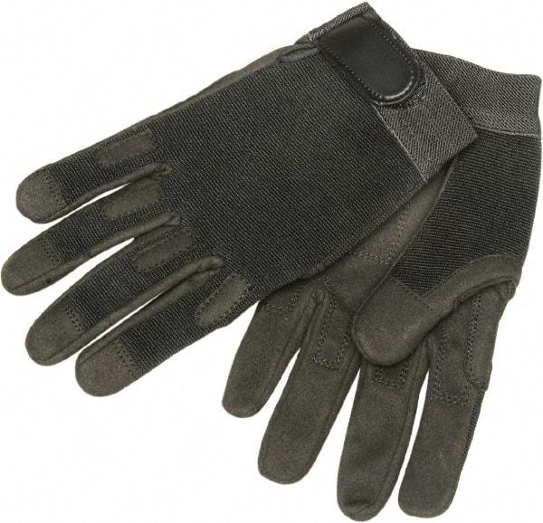 Ability One - Size S Nylon/Spandura General Protection Work Gloves - For Mechanic's & Lifting, Uncoated, Hook & Loop Cuff, Full Fingered, Black, Paired - Top Tool & Supply