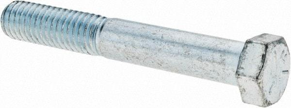 Value Collection - 7/16-14 UNC, 3" Length Under Head Hex Head Cap Screw - Partially Threaded, Grade 5 Steel, Zinc-Plated Finish, 5/8" Hex - Top Tool & Supply