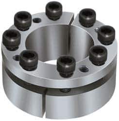 Climax Metal Products - M10 Thread, 3-7/16" Bore Diam, 5.118" OD, Shaft Locking Device - 9 Screws, 34,204 Lb Axial Load, 5.118" OAW, 0.945" Thrust Ring Width - Top Tool & Supply