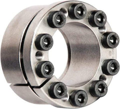 Climax Metal Products - M5 Thread, 28mm Bore Diam, 1-7/8" OD, Shaft Locking Device - 9 Screws, 7,916 Lb Axial Load, 2" OAW, 0.669" Thrust Ring Width, 4,363 Ft/Lb Max Torque - Top Tool & Supply