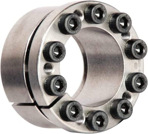 Climax Metal Products - M5 Thread, 24mm Bore Diam, 1-11/16" OD, Shaft Locking Device - 8 Screws, 7,037 Lb Axial Load, 1-7/8" OAW, 0.591" Thrust Ring Width, 3,324 Ft/Lb Max Torque - Top Tool & Supply