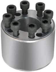 Climax Metal Products - M6 Thread, 1-1/4" Bore Diam, 2.362" OD, Shaft Locking Device - 7 Screws, 17,542 Lb Axial Load, 2.362" OAW, 1.732" Thrust Ring Width, 914 Ft/Lb Max Torque - Top Tool & Supply