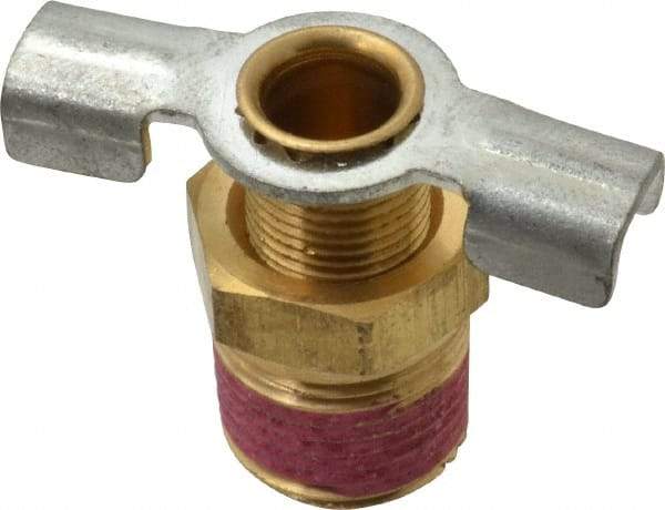 Value Collection - Steel Wing Nut Valve Drain Cock & Shutoff Valve - 3/8 Thread, 200 Max psi - Top Tool & Supply