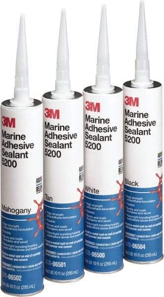 3M - 12.8 oz Cartridge White Polyurethane Marine Adhesive Sealant - 190°F Max Operating Temp, 60 min Tack Free Dry Time - Top Tool & Supply