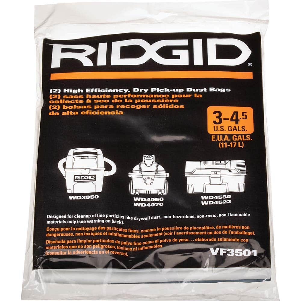 Ridgid - Vacuum Cleaner Filters Vacuum Type: Wet/Dry Vacuum Filter Type: Bag - Top Tool & Supply