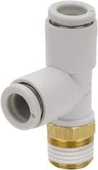 SMC PNEUMATICS - 10mm Outside Diam, 1/8 BSPT, Brass/Polybutylene Push-to-Connect Tube Male Run Tee - 145 Max psi - Top Tool & Supply