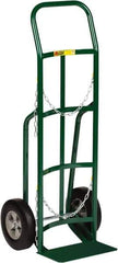 Little Giant - 800 Lb Capacity 47" OAH Cylinder Hand Truck - 8 x 14" Base Plate, Continuous Handle, Steel, Solid Rubber Wheels - Top Tool & Supply