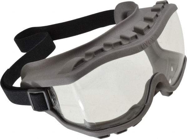 Uvex - Size Universal, Clear Polycarbonate Anti-Fog & Scratch Resistant Lens, Safety Goggles - Direct Vent, Gray TPE (Thermopoly Elastomer) Frame, Over the Glass Style - Top Tool & Supply