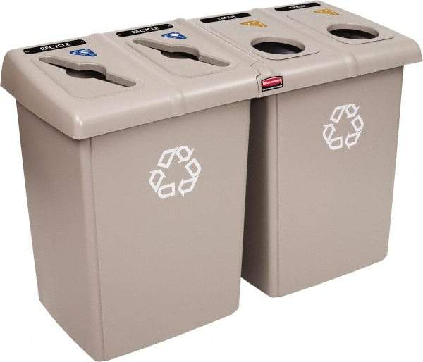 Rubbermaid - 92 Gal Beige Rectangle Recycling Container - Plastic, 902mm High x 1346.2mm Long x 24" Wide - Top Tool & Supply