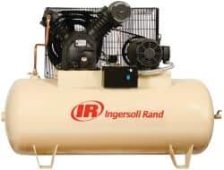 Ingersoll-Rand - 10 hp, 120 Gal Stationary Electric Horizontal Screw Air Compressor - Three Phase, 175 Max psi, 35 CFM, 230 Volt - Top Tool & Supply