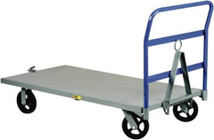 Little Giant - 2,000 Lb Capacity Steel Caster Steer Trailer - Steel Deck, 36" OAW, 60" Platform Length x 11-1/2" Platform Height, Mold On Rubber Casters - Top Tool & Supply