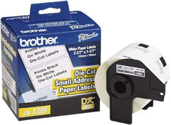 Brother - 1.1" Wide x 2-3/16" Long, White Paper Shipping Label - For PC Label Printers - Top Tool & Supply