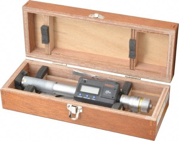 Mitutoyo - 0.8" to 1", IP65, TiN Finish, Electronic Inside Micrometer - 0.00005" Resolution, 0.00015" Accuracy - Top Tool & Supply