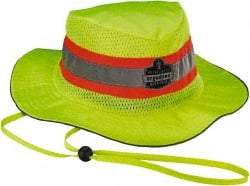 Ergodyne - Personal Evaporative Class Headwear Hi-Vis Ranger Hat with Cooling Towel - 1' Long, Lime, Polyester & PVA - Top Tool & Supply