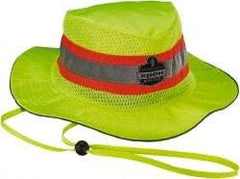 Ergodyne - Personal Evaporative Class Headwear Hi-Vis Ranger Hat with Cooling Towel - 1' Long, Lime, Polyester & PVA - Top Tool & Supply