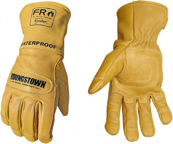 Youngstown - Size 2XL, Leather or Synthetic Leather, Arc Flash, Flame Resistant & Waterproof Gloves - Waterproof & Kevlar Lined, 50.5 cal/Sq cm Max Arc Protection, HRC 4, ANSI Cut Level 2, NFPA70E & ASTM F2302 - Top Tool & Supply