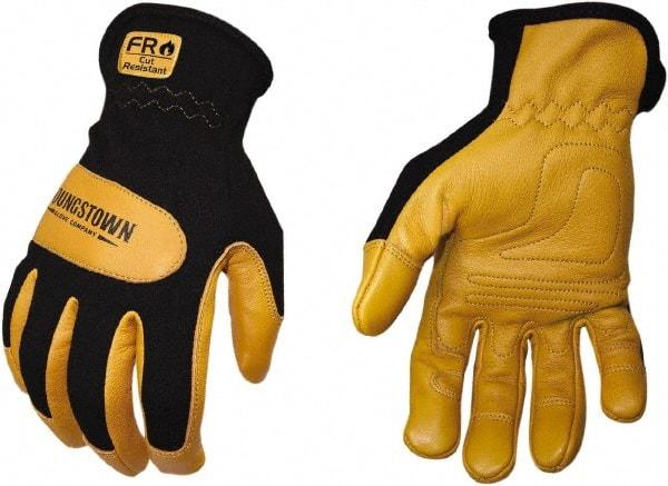 Youngstown - Size XL, Leather or Synthetic Leather, Arc Flash & Flame Resistant Gloves - Kevlar Lined, 12 cal/Sq cm Max Arc Protection, HRC 2, ANSI Cut Level 3, NFPA70E & ASTM F2302 - Top Tool & Supply