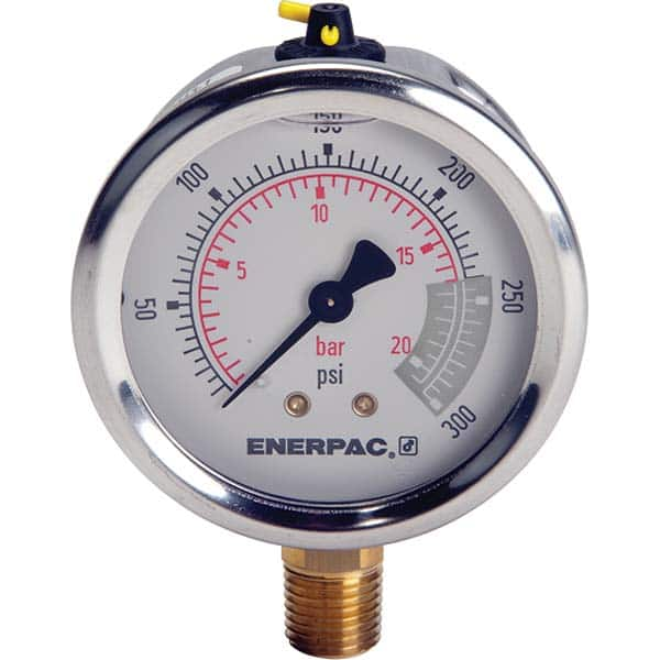 Enerpac - Hydraulic Pressure Gages & Adapters Type: Glycerine Filled Pressure Rating: 300 - Top Tool & Supply