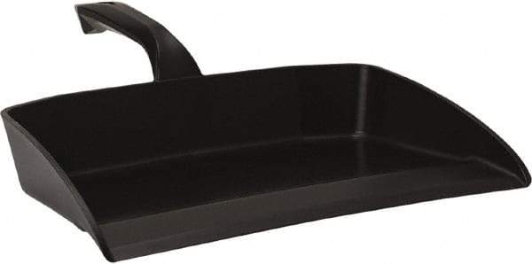 Vikan - 12-1/2" Wide Handheld Dustpan - Plastic Body, 4-1/2" Handle, Black - Top Tool & Supply