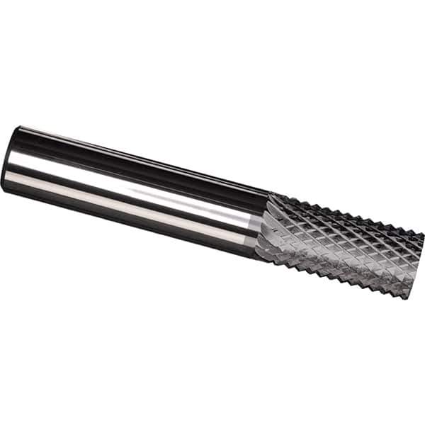 Made in USA - 1/4" Diam, 1" LOC, Plain End, Solid Carbide Diamond Pattern Router Bit - Right Hand Cut, 3" OAL, 1/4" Shank Diam, Use on Carbon & Honeycomb, Carbon Fiber, Composite, Fiberglass, Graphite - Top Tool & Supply