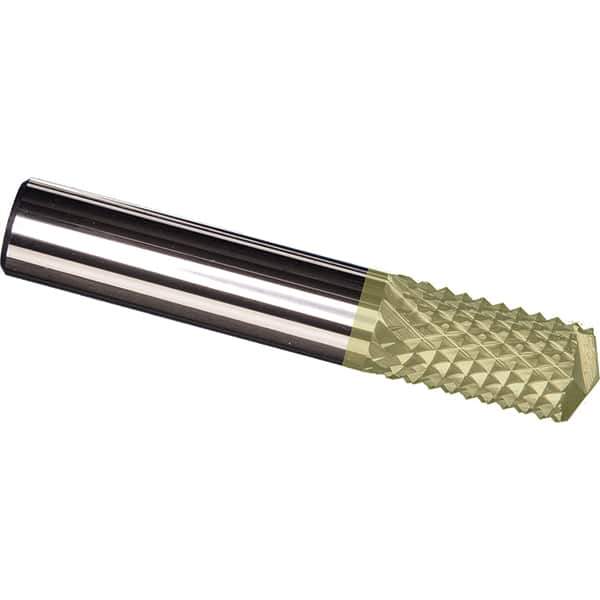 Made in USA - 1/2" Diam, 1" LOC, Drill Point End, Solid Carbide Diamond Pattern Router Bit - Right Hand Cut, 3" OAL, 1/2" Shank Diam, Use on Carbon & Honeycomb, Carbon Fiber, Composite, Fiberglass, Graphite - Top Tool & Supply