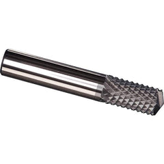 Made in USA - 3/8" Diam, 1" LOC, Drill Point End, Solid Carbide Diamond Pattern Router Bit - Right Hand Cut, 2-1/2" OAL, 3/8" Shank Diam, Use on Carbon & Honeycomb, Carbon Fiber, Composite, Fiberglass, Graphite - Top Tool & Supply