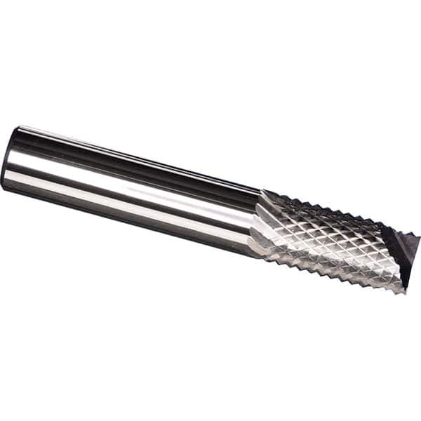 Made in USA - 3/8" Diam, 1" LOC, End Mill End, Solid Carbide Diamond Pattern Router Bit - Right Hand Cut, 2-1/2" OAL, 3/8" Shank Diam, Use on Carbon & Honeycomb, Carbon Fiber, Composite, Fiberglass, Graphite - Top Tool & Supply