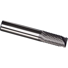 Made in USA - 1/4" Diam, 3/4" LOC, End Mill End, Solid Carbide Diamond Pattern Router Bit - Right Hand Cut, 2-1/2" OAL, 1/4" Shank Diam, Use on Carbon & Honeycomb, Carbon Fiber, Composite, Fiberglass, Graphite - Top Tool & Supply