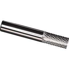 Made in USA - 1/4" Diam, 3/4" LOC, Plain End, Solid Carbide Diamond Pattern Router Bit - Right Hand Cut, 3" OAL, 1/4" Shank Diam, Use on Carbon & Honeycomb, Carbon Fiber, Composite, Fiberglass, Graphite - Top Tool & Supply