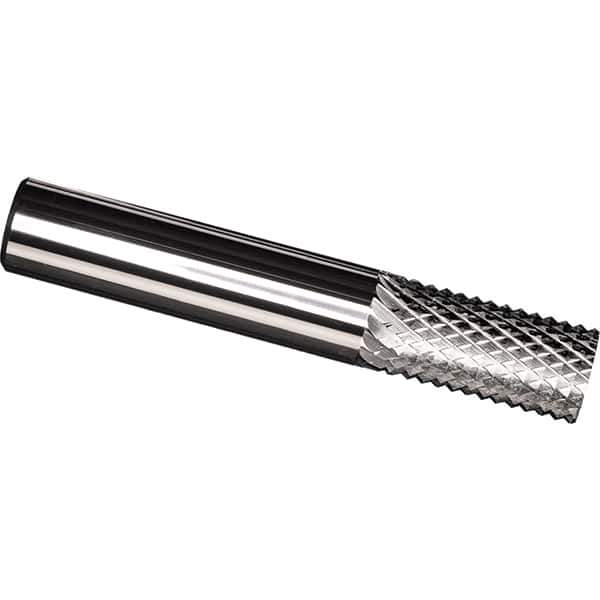 Made in USA - 1/16" Diam, 3/16" LOC, Plain End, Solid Carbide Diamond Pattern Router Bit - Right Hand Cut, 1-1/2" OAL, 1/8" Shank Diam, Use on Carbon & Honeycomb, Carbon Fiber, Composite, Fiberglass, Graphite - Top Tool & Supply