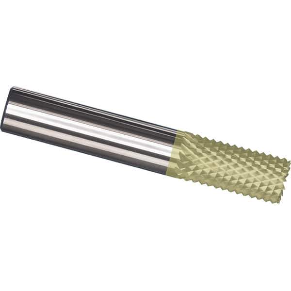 Made in USA - 1/4" Diam, 1" LOC, Burr End, Solid Carbide Diamond Pattern Router Bit - Right Hand Cut, 2-1/2" OAL, 1/4" Shank Diam, Use on Carbon & Honeycomb, Carbon Fiber, Composite, Fiberglass, Graphite - Top Tool & Supply