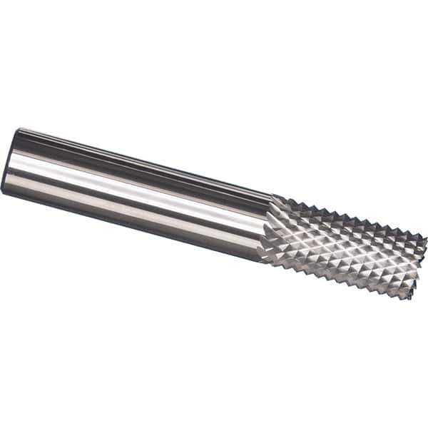 Made in USA - 1/2" Diam, 1" LOC, Burr End, Solid Carbide Diamond Pattern Router Bit - Right Hand Cut, 3" OAL, 1/2" Shank Diam, Use on Carbon & Honeycomb, Carbon Fiber, Composite, Fiberglass, Graphite - Top Tool & Supply