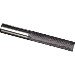 Made in USA - 1/8" Diam, 1/2" LOC, Plain End, Solid Carbide Diamond Pattern Router Bit - Right Hand Cut, 1-1/2" OAL, 1/8" Shank Diam, Use on Cast Iron, Stainless, Steel, Titanium - Top Tool & Supply