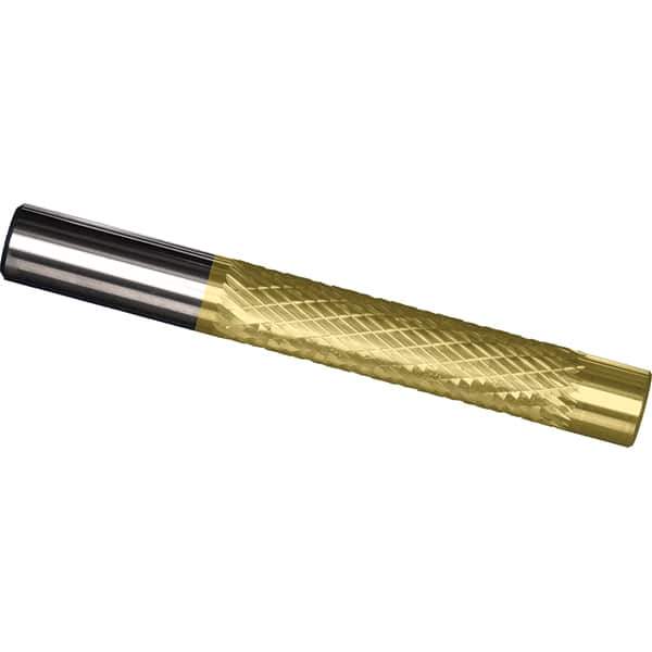 Made in USA - 3/8" Diam, 2" LOC, Solid Carbide Diamond Pattern Router Bit - Right Hand Cut, 4" OAL, 3/8" Shank Diam, Use on Cast Iron, Stainless, Steel, Titanium - Top Tool & Supply