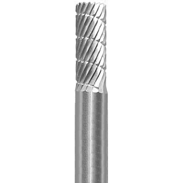 Made in USA - 6mm Cut Diam, 0.2362" Shank Diam, Cylinder Head Chipbreaker Cut Burr - Carbide, 16mm LOC, 50mm OAL - Top Tool & Supply