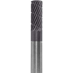 Made in USA - 6mm Cut Diam, 0.2362" Shank Diam, Cylinder Head Double Cut Burr - Carbide, 16mm LOC, 50mm OAL - Top Tool & Supply