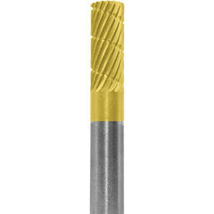 Made in USA - 6mm Cut Diam, 0.2362" Shank Diam, Cylinder Head Double Cut Burr - Carbide, 16mm LOC, 50mm OAL - Top Tool & Supply