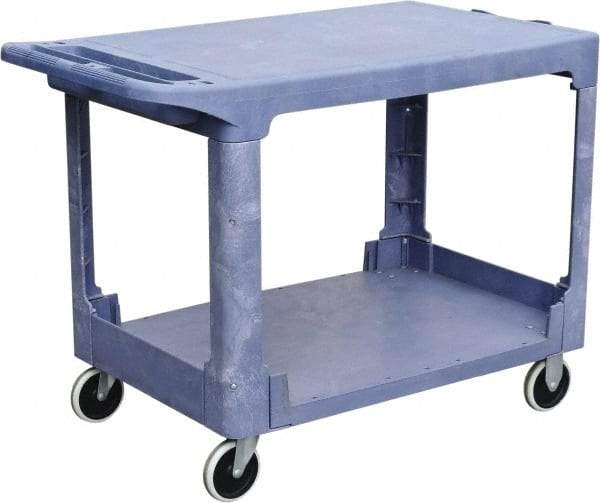 Value Collection - 500 Lb Capacity, 26" Wide x 46" Long x 33" High Shelf Cart - 2 Shelf, Plastic, 2 Rigid/2 Swivel Casters - Top Tool & Supply