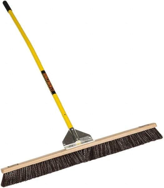 SEYMOUR-MIDWEST - 36" General Purpose Polypropylene Push Broom - 3" Bristle Length, Wood Block, Bolt-On Handle Connection, Handle Included - Top Tool & Supply