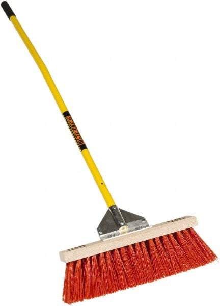 SEYMOUR-MIDWEST - 18" Rough Surface Polypropylene Push Broom - 5-1/2" Bristle Length, Wood Block, Bolt-On Handle Connection, Handle Included - Top Tool & Supply